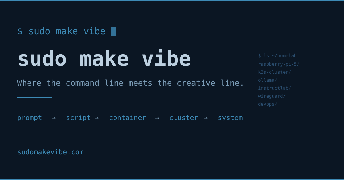 Command Line Creative sudo make vibe — where the command line meets the creative line